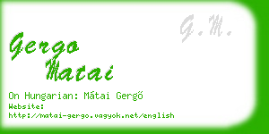 gergo matai business card
