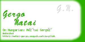 gergo matai business card